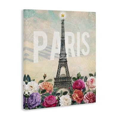«Paris Tower with Blooming Roses», art mural par Susan Arnot