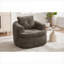 Fauteuil d'appoint touffeté tonneau pivotant à 360 ° en chenille de ton brun pour salon-1096975872