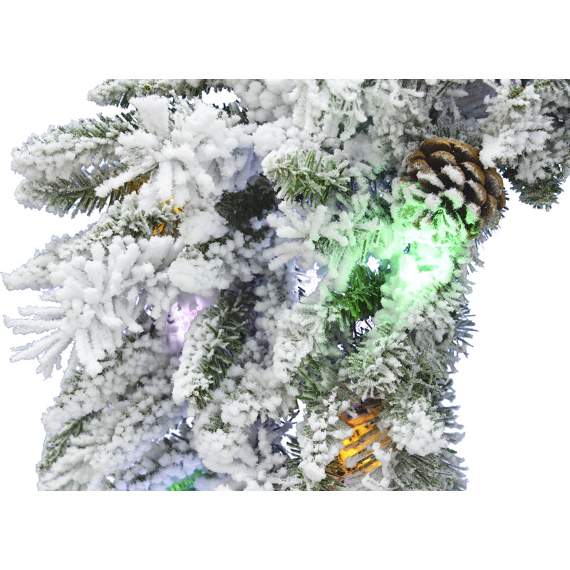 Silverado Faux Lighted Pine 36'' Wreath, Blue/Green