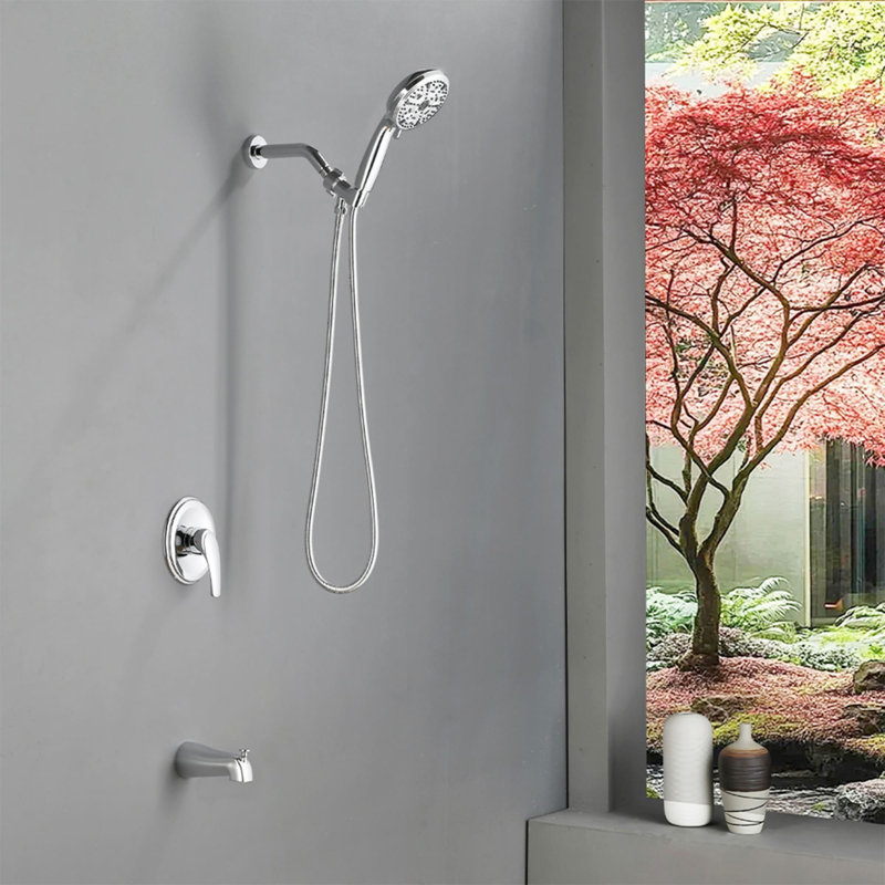 Tub & Shower Faucet with Rough in-Valve, Polished Chrome