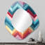 Motif de chevrons multicolores à géométrie urbaine - grand miroir de forme unique à chevrons, miroir mural décoratif asymétrique glam, impression d'art en métal-107229746