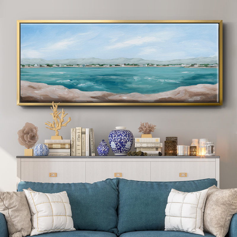 Turquoise Isle III - toile encadrée, H 24 po x l 60 po
