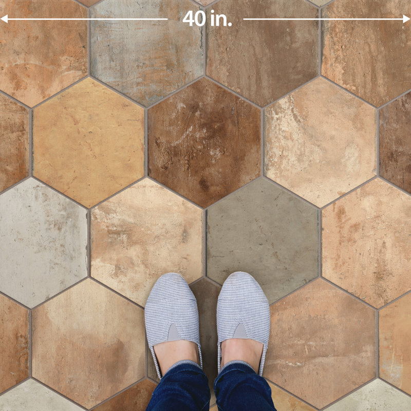 Terre 10" x 11" Porcelain Spanish Wall & Floor Tile