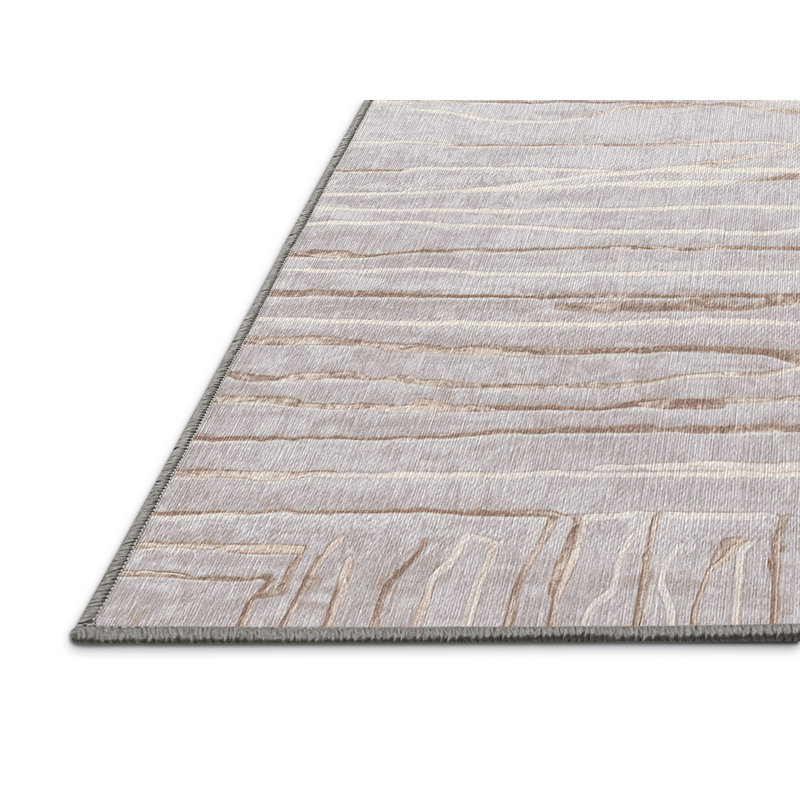 Machine Washable Gray Area Rug, Rectangle 7' x 10'