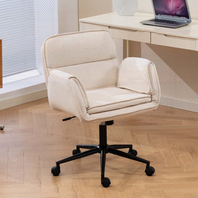 Chaise de bureau ergonomique avec accoudoirs réglables à 5 vitesses et roues