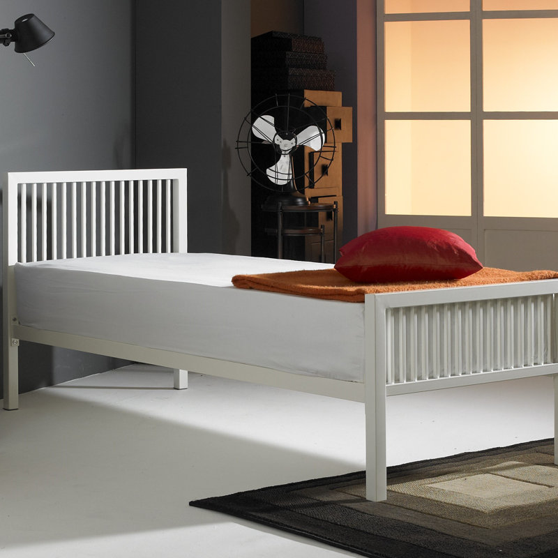 Linwood Metal Bed, Ivory/White, Small Single (2'6)