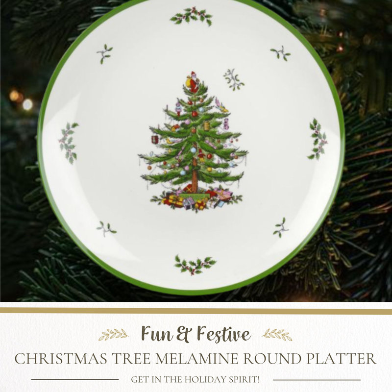 Spode Christmas Tree Melamine Rd Platter 14"