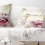 Pivoine rose dans un style rétro - Coussin décoratif à imprimé floral