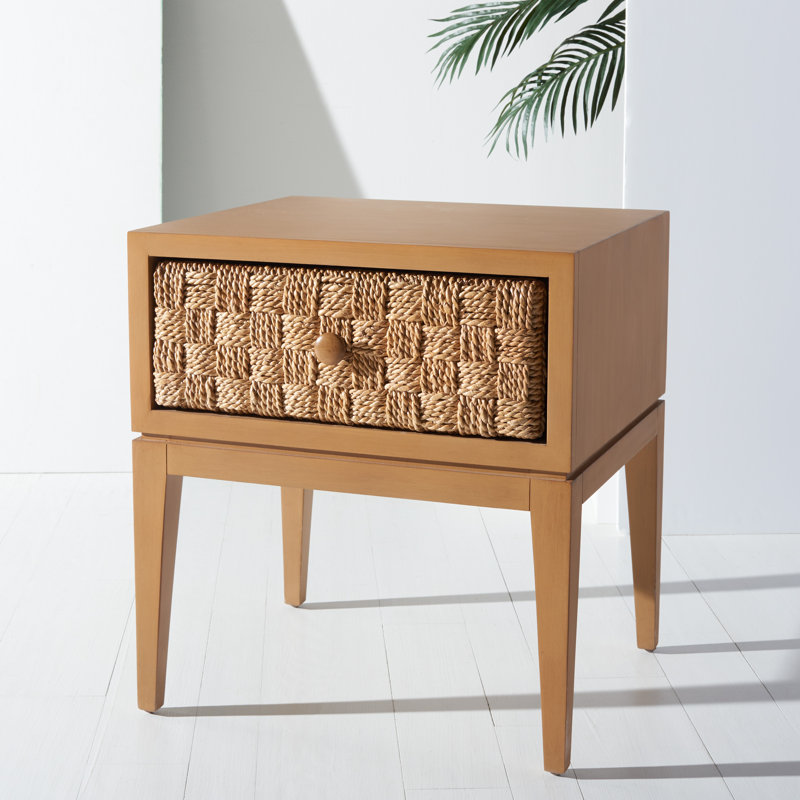 Espitia 23'' W Wicker / Rattan Nightstand, Light Oak / Natural