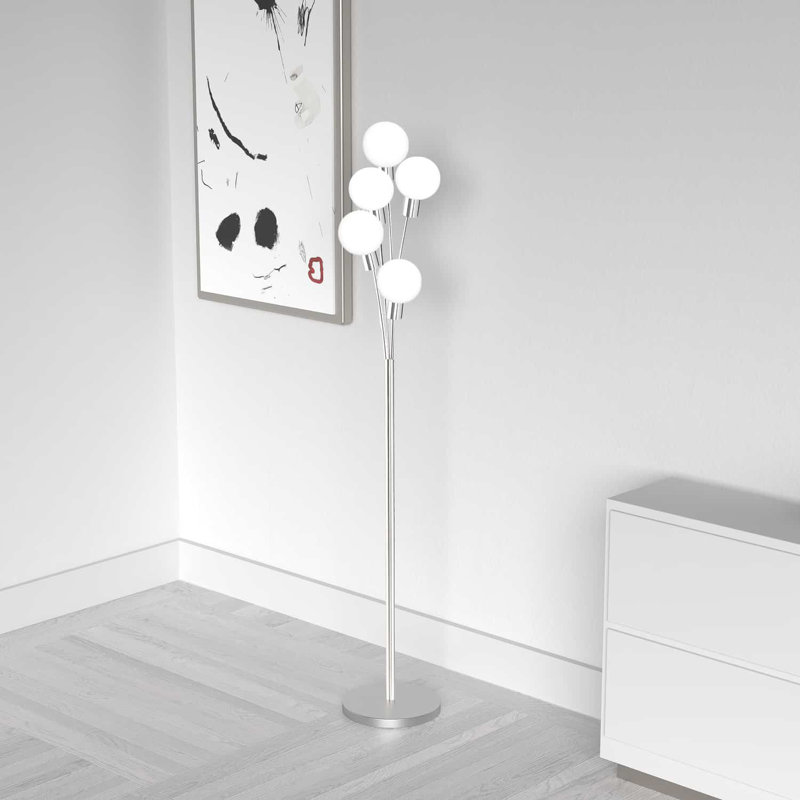 Elson 70.5'' Tree Floor Lamp, Satin Chrome