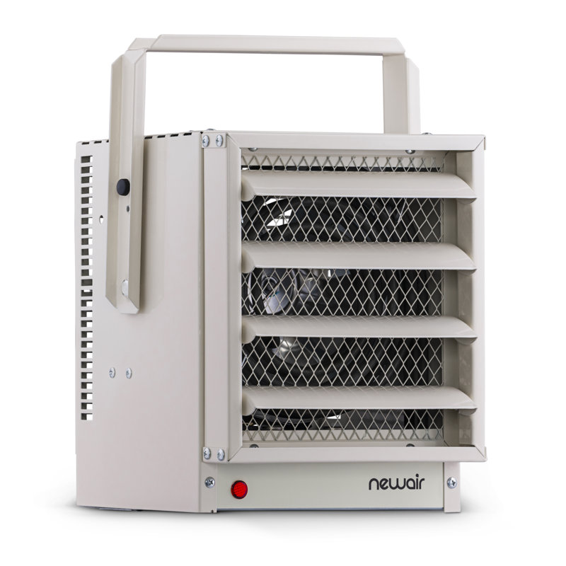 Newair Hardwired 240v Electric Garage Heater, Ceiling Mounted with Adjustable Louvers and Tilt Head, Heats up to 500 sq. ft. of Space