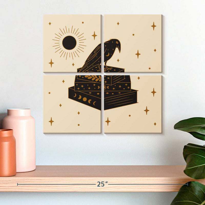 Kelan Crow And Magic Books, 18" H x 18" W