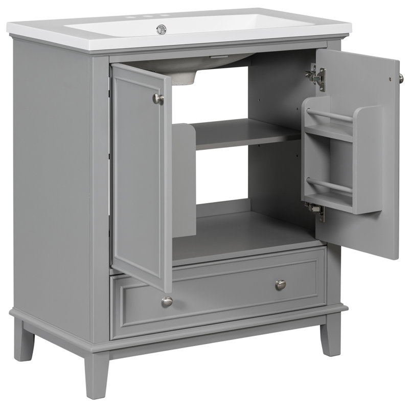 Ensemble de meuble-lavabo simple 30 po, Gris