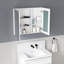 Armoire à miroir murale de salle de bain de 30 po de largeur, miroir de maquillage 2 en 1, rangement, bombes de bain