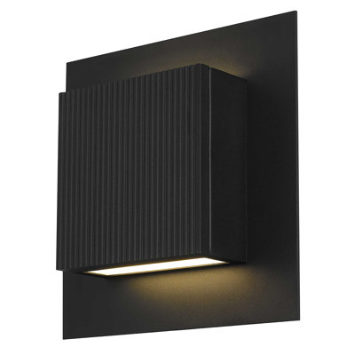 Wilhoite LED Wall Sconce with Art Deco Fluted Design, Up & Down Lighting, 3-CCT Selectable, Dimmable, Wet Rated, ADA Compliant