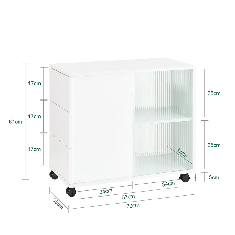 Quashaun 87cm Wide 3 -Drawer File Cabinet