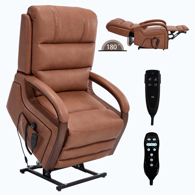 Fauteuil inclinable électrique Power Leatheraire Lift, Orange