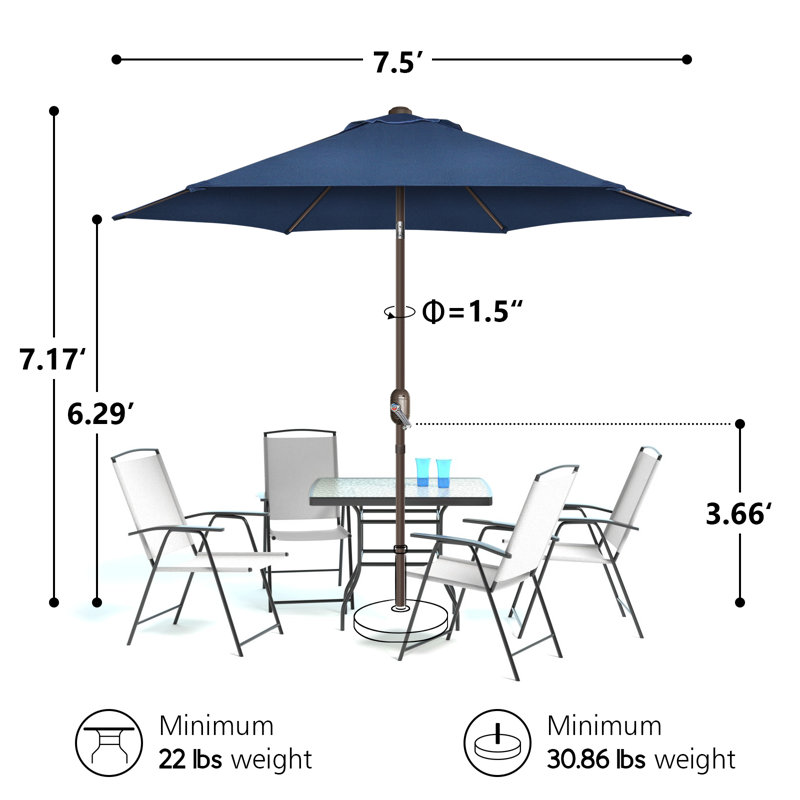 Parasol Shadan avec contrepoids inclus, Marine