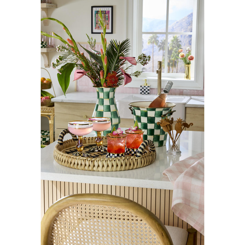 Emerald Check Tall Vase