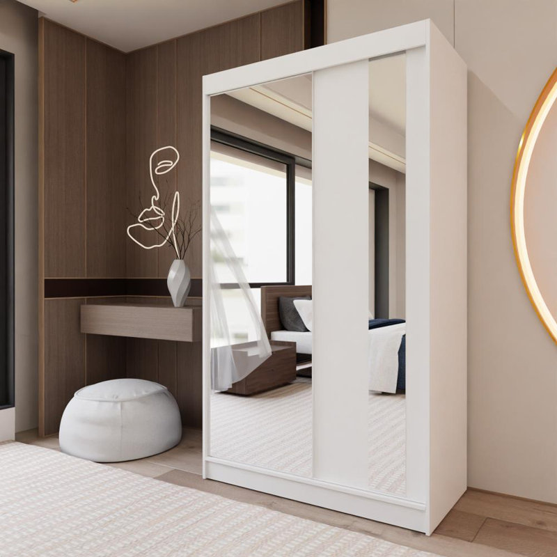 Danniela 2 Door Sliding Wardrobe, White