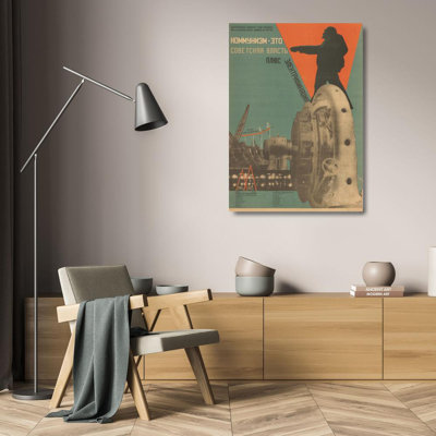 "Communism Equals Soviet Power Plus Electrification" by  Gustav Klutsis - Gallery Wrap Canvas Wall Art