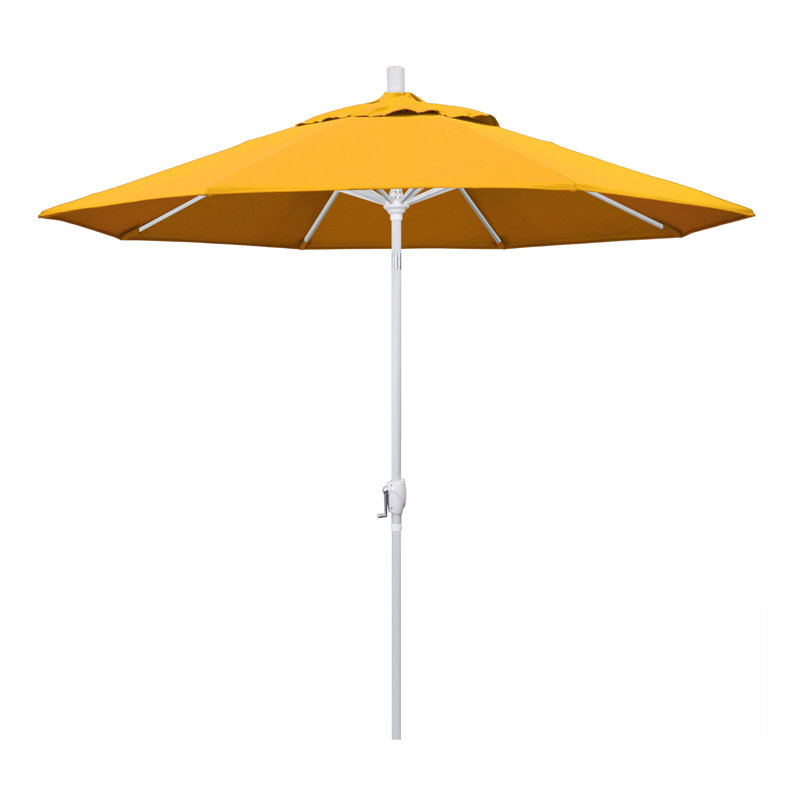 Parasol de marché 9 pi Ayomipo, Toile jaune performance, Brun