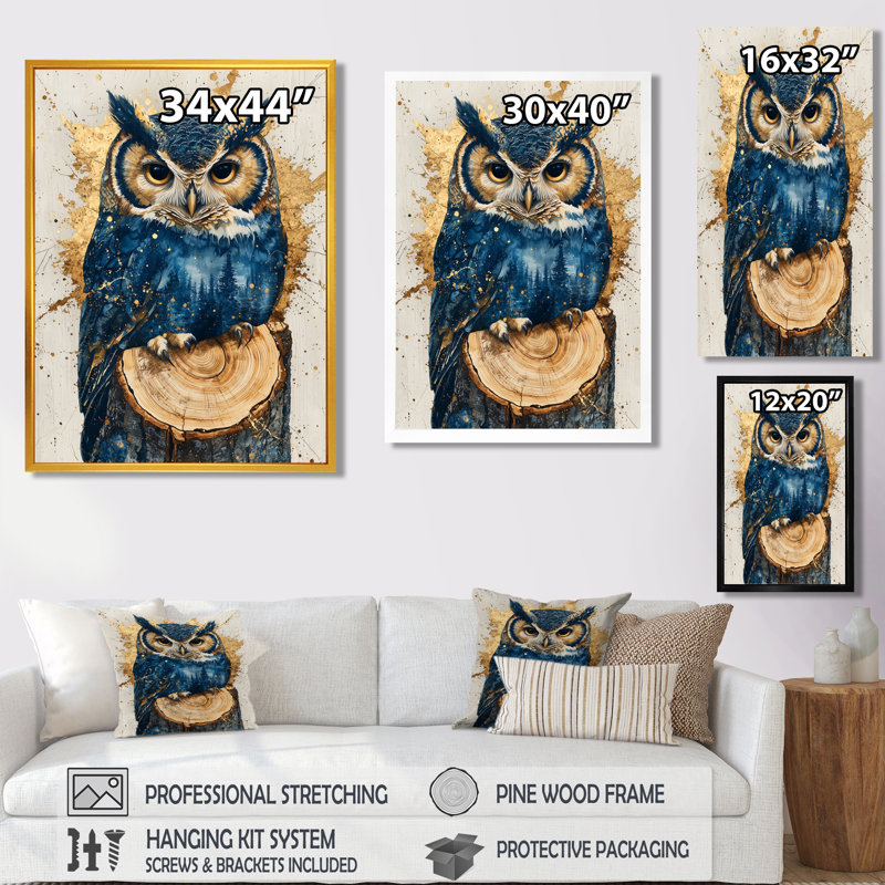 Gerica - Décoration murale animaux, H 20 po x l 12 po, Toile tendue, Ne s’applique pas