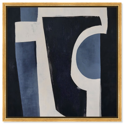 Midnight Contours I Canvas Abstract Print by Oliver Gal, Black Frame, 12 x 12