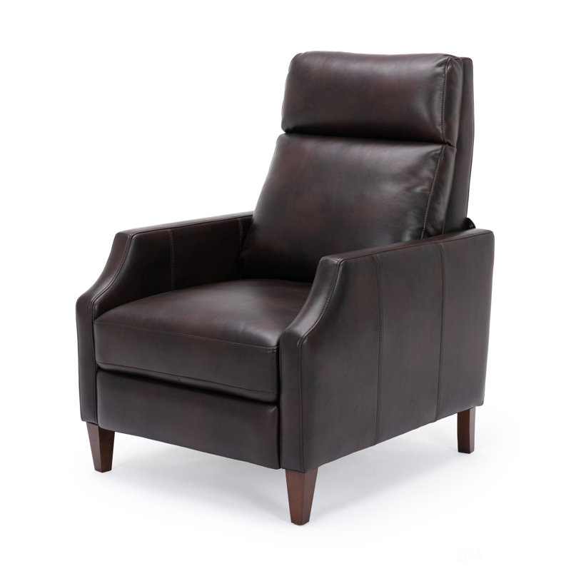 Ainka 28.25'' Wide Manual Standard Recliner, Burnished Brown Faux Leather