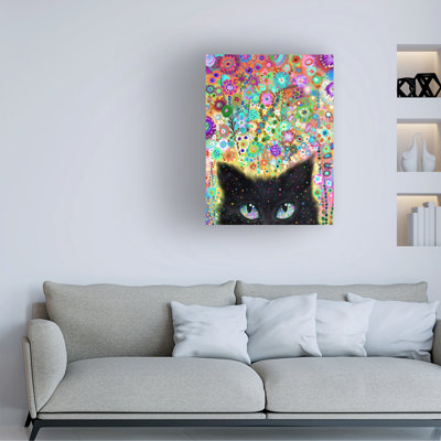 Art mural sur toile tendue - «Ojos gato» de Noemi Ibarz pour décoration de salon, de chambre à coucher ou de bureau - 35 x 47