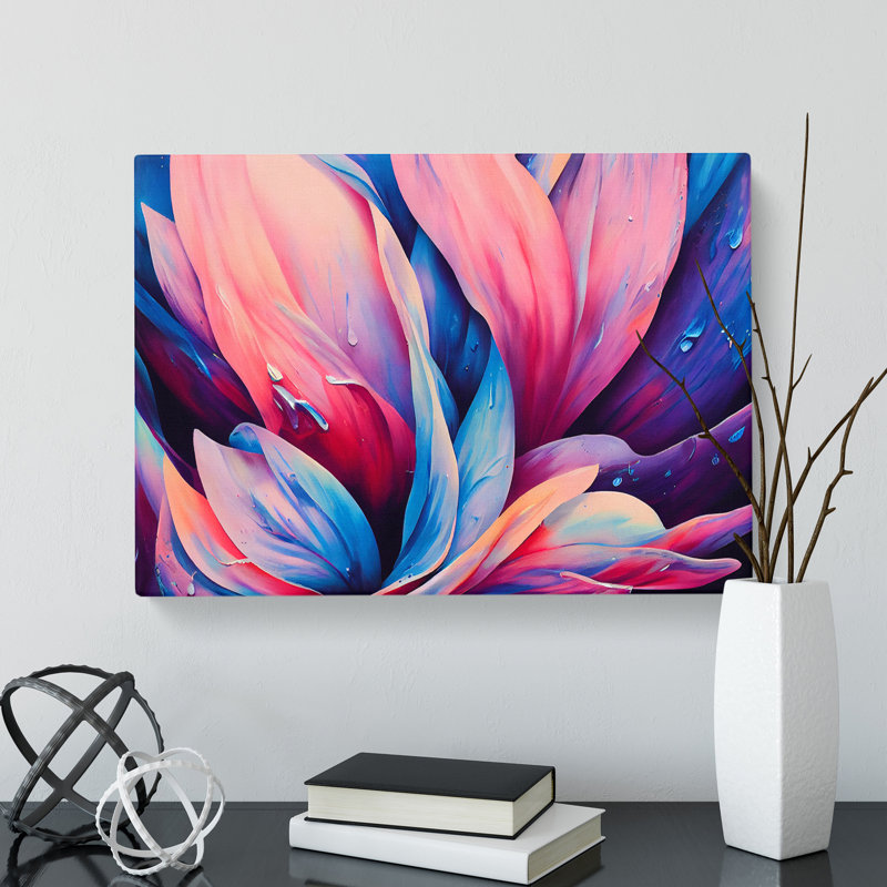 Colourful Flowers Vol.7 Abstract - Wrapped Canvas, 35cm H x 50cm W x 3cm D