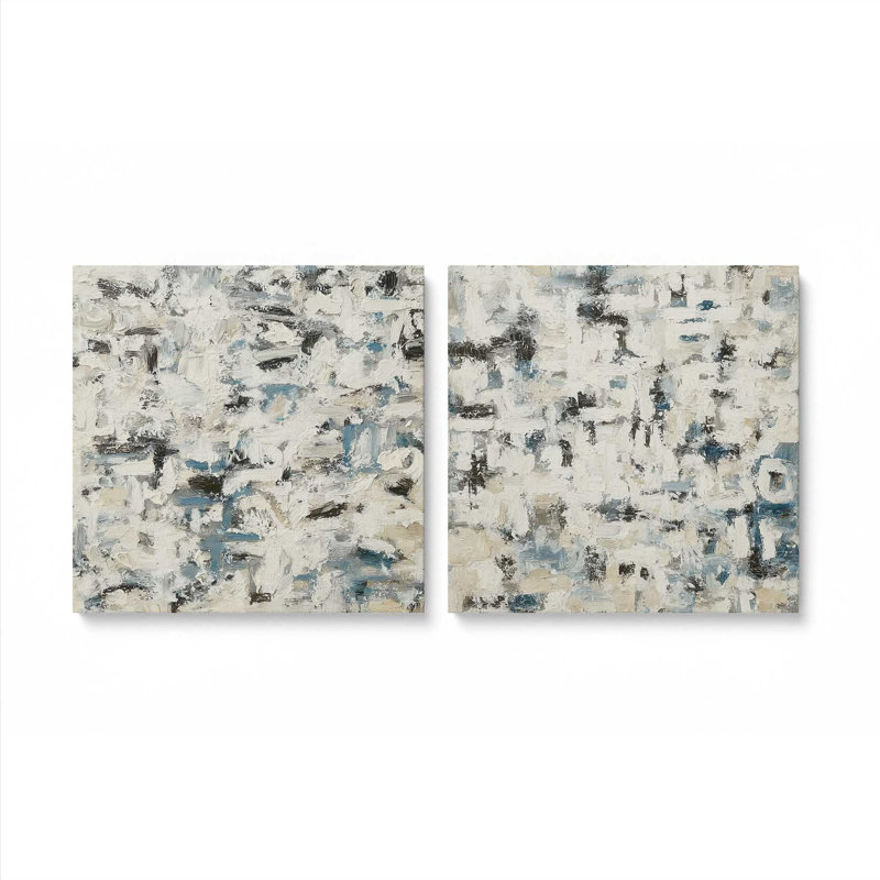 Ensemble de 2 imprimés Whispered Layers, 16 po x 16 po, Toile tendue