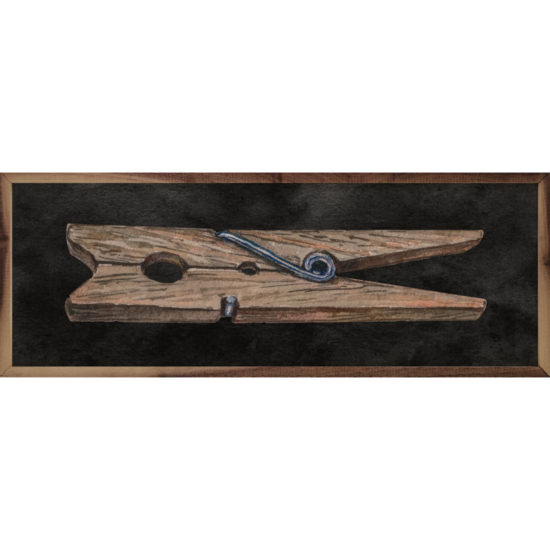 Clothespin Black, 12" W x 4" H
