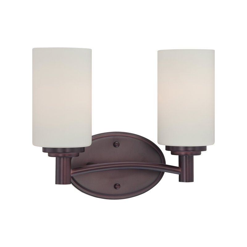 Pittman 12'' Wide 2-Light Vanity Light - Sienna Bronze, 9.75" H x 12" W x 5.25" D, Sienna Bronze