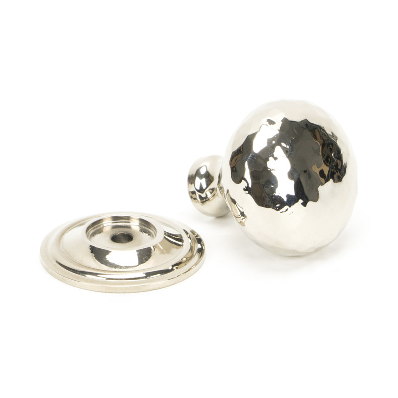 Hammered Mushroom 32mm Diameter Knob, Polished Nickel