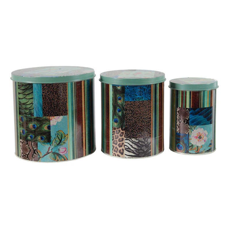 Ensemble de 3 boîtes décoratives Yuva, H 8 po x l 7 po x P 7 po