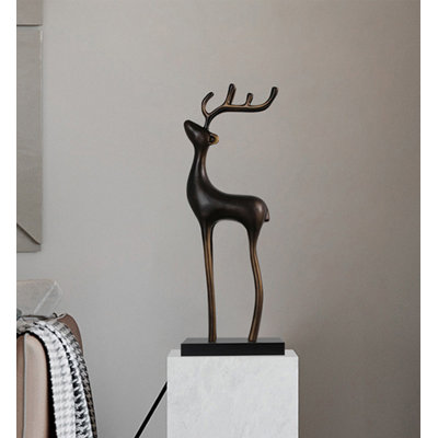 Lucky Deer Fiberglass Sculpture Entryway Decoration