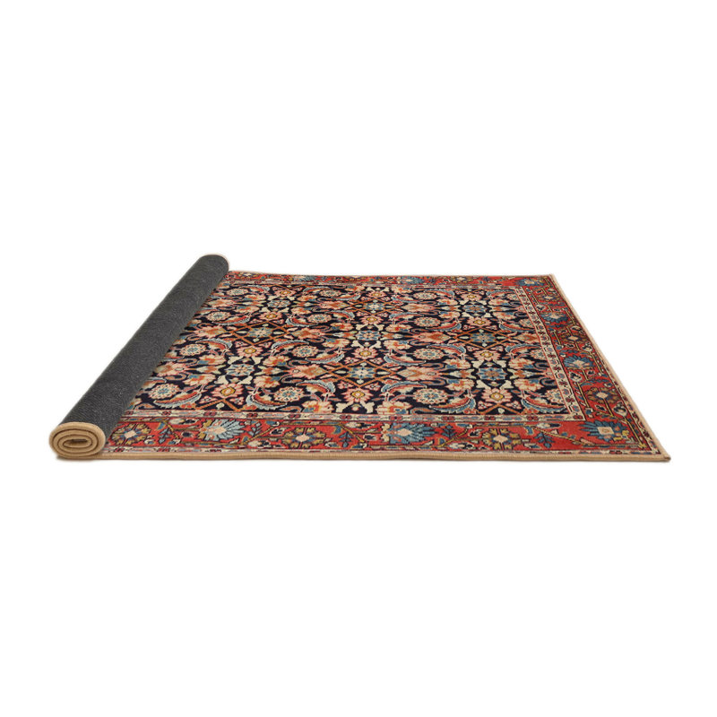 Tapis orange/beige/bleu traditionnel Lamborn, Rond 5 pi
