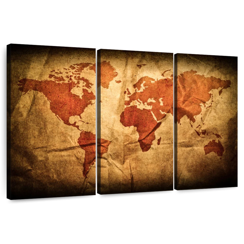 Aliaz Wrinkled World Map, 24" H x 38" W
