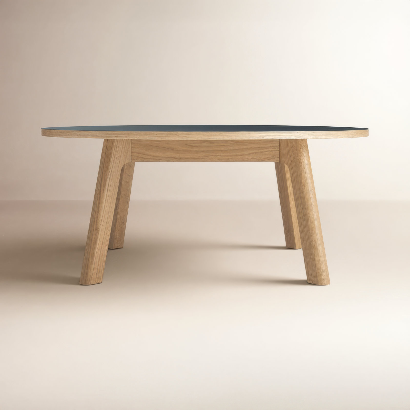 Apt Coffee Table, Navy Green Top/White Oak Base