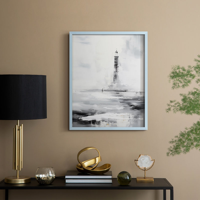 NAUTICAL Series Dxxxxi, reproduction encadrée - bois massif, Bleu, H 21 po x l 17 po