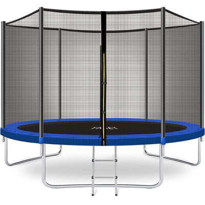 YAKEY Round Backyard Trampoline with Safety Enclosure