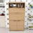 Multifunctional Kitchen Pantry Buffet with Storage,  Drop-Down Desk-1534097821