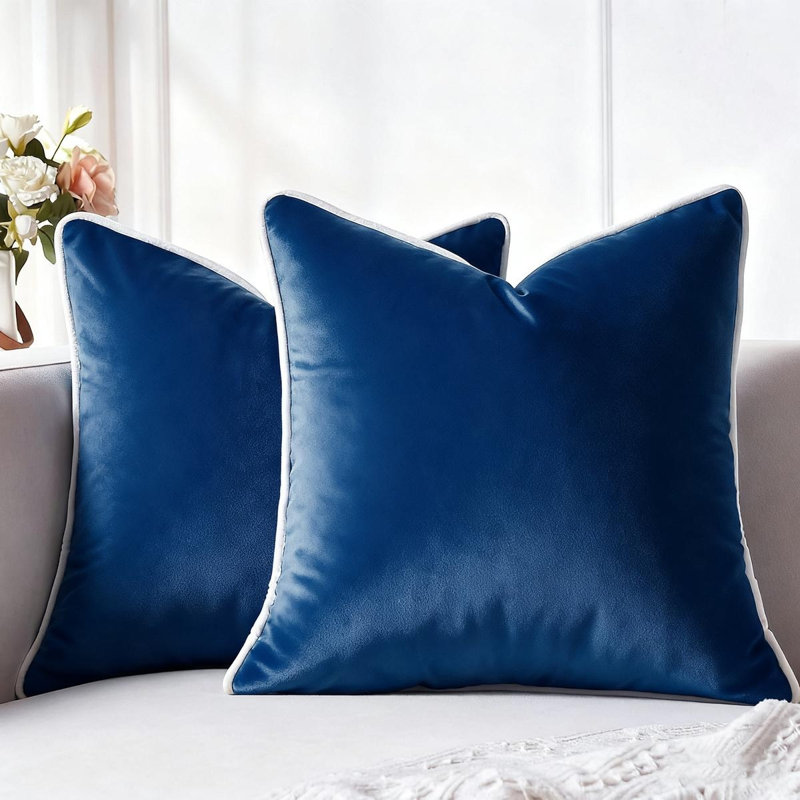 Housse de coussin Minimalist, Bleu / blanc