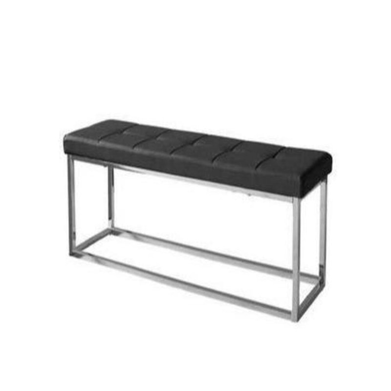 Banc en similicuir Judette, Noir