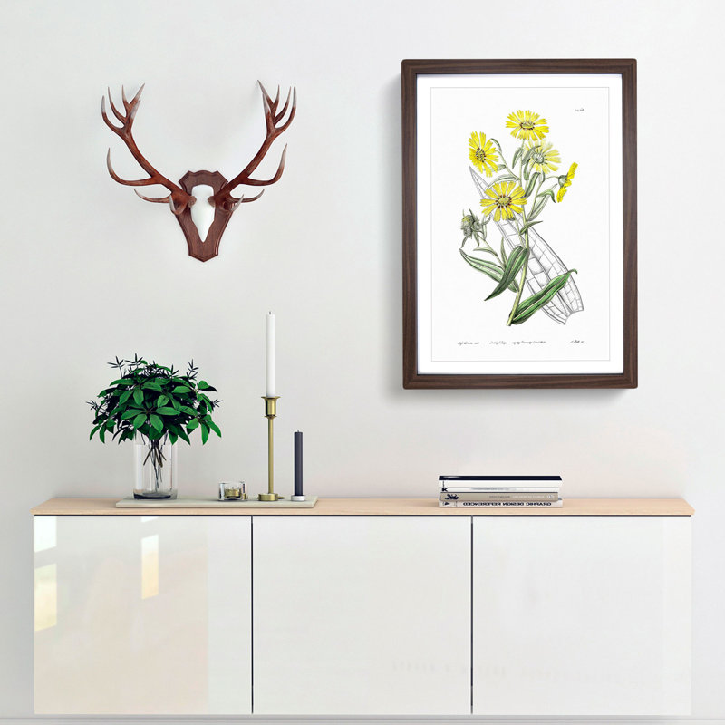 Yellow Daisies - Picture Frame Painting Print, 36cm H x 27cm W x 2cm D, Walnut Framed