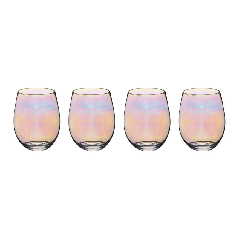 BarCraft Iridescent Glass Tumblers, 600ml