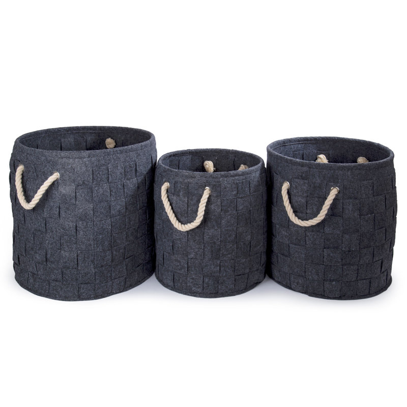Ensemble de paniers en tissu 3 pièces