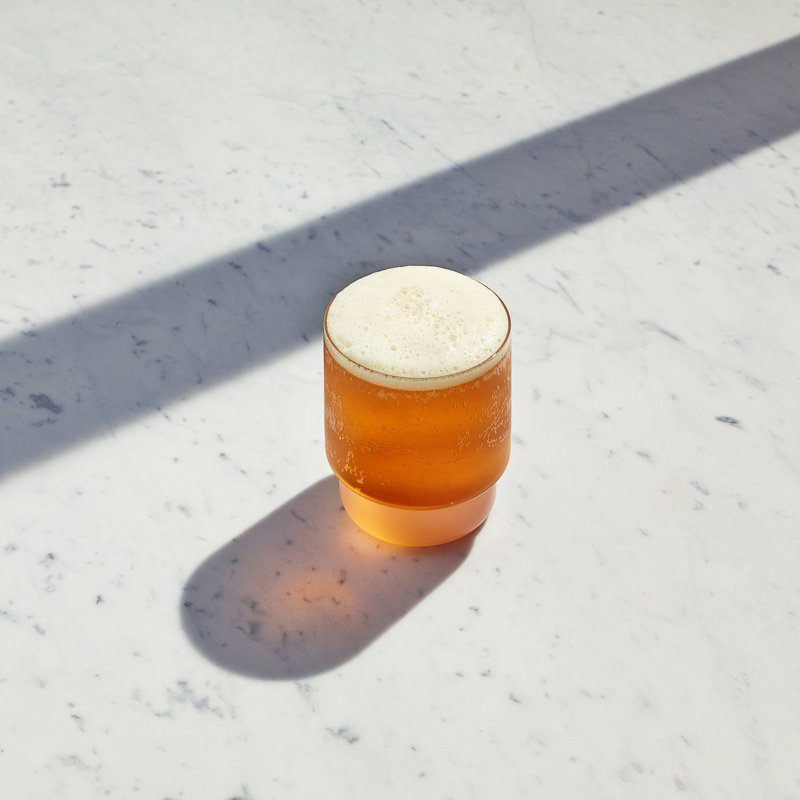 Water / Beer Glass (Set of 2), Clear/White