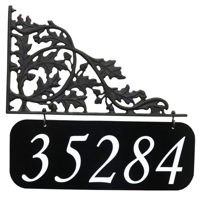 Address America Usa Handcrafted Double Sided Reflective  Oak Lamppost Sign